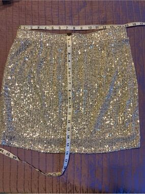 Love on a Hanger Gold Sequin Mini Skirt